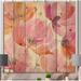 East Urban Home Shabby Flower III - Shabby Elegance Print on Natural Pine Wood in Brown/Pink | 16 H x 16 W x 0.78 D in | Wayfair
