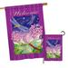 Breeze Decor Dragonfly Paradise Garden Friends 2-Sided Polyester 40 x 28 in. Flag Set in Indigo | 40 H x 28 W in | Wayfair