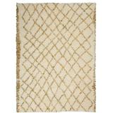 White 96 x 66 x 1.5 in Area Rug - Calvin Klein San Antonio Contemporary Abstract Handmade Shag Ivory/Beige Area Rug /Wool | Wayfair 099446474377