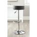 Orren Ellis Bunky Swivel Adjustable Height Bar Stool Upholstered/Leather/Metal/Faux leather in Black | 15.2 W x 15.2 D in | Wayfair