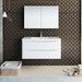 Kaysleigh Ivy Bronx 40" Wall Mounted Single Sink Bathroom Vanity Set w/ Medicine Cabinet Wood/Plastic in White | 19.7 H x 39.5 W x 18.9 D in | Wayfair