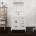 Lorrine Ebern Designs 36" Free-Standing Single Sink Bathroom Vanity Set w/ Medicine Cabinet Wood/Plastic in White | Wayfair