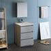 Lianes Ebern Designs 24" Free-Standing Single Sink Bathroom Vanity Set w/ Medicine Cabinet Wood/Plastic in Gray | Wayfair