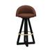 ARTLESS X3 Swivel 38" Bar Stool Wood/Upholstered/Leather/Genuine Leather in Black/Brown | 38 H x 19 W x 18 D in | Wayfair A-X3-SS-L-T-BK-BS