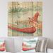 East Urban Home Lake Moments IV - Lake House Print on Natural Pine Wood in Brown/Green/Pink | 16 H x 16 W x 0.78 D in | Wayfair