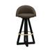 ARTLESS X3 Swivel 38" Bar Stool Wood/Upholstered/Leather/Genuine Leather in Black/Yellow/Brown | 38 H x 19 W x 18 D in | Wayfair A-X3-SS-L-O-BK-B