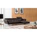 Black/Brown Sectional - Orren Ellis Navya 111" Wide Leather Match Sofa & Chaise Leather Match | 38 H x 111 W x 72 D in | Wayfair