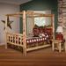 Loon Peak® Tulane Red Cedar Log Canopy Bed Wood in White | 80 H x 58 W x 84 D in | Wayfair 4FFD7997165546D89A0BF2B9EEF0D5D5