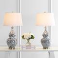 World Menagerie Lincolnwood 32" Table Lamp Set Ceramic/Fabric in Gray/White | 32 H x 17 W x 17 D in | Wayfair 8F457F029152464792B48C178DE7E71F