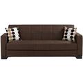 Latitude Run® Advika Twin 82" Wide Convertible Sofa w/ Storage Wood/Metal/Polyester in Brown | 31 H x 82 W x 29 D in | Wayfair
