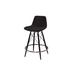 Wrought Studio™ Nohlan 29" Bar Stool Upholstered/Metal in Black | 32 H x 16 W x 20 D in | Wayfair FFC6305A3F664281A7652B62AFEF76B6