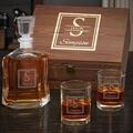 Charlton Home® Sheley Engraved Personalized 3 Piece Whiskey Decanter Set Glass | 11.5 H x 9 W in | Wayfair B3DDDB1C79E342578B490DBF5ECBAEBD
