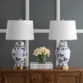 Charlton Home® Mccreery 28" Table Lamp Set Ceramic/Fabric in Blue/White | 28 H x 16 W x 16 D in | Wayfair EFA59F2B71F74B758B719489EE77A6CD