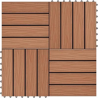 Terrassenfliesen 11Stk. Tief Geprägt wpc 30x30cm 1 qm Hellbraun Vidaxl