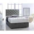 Chenille Fabric Ottoman Foot Lift Bed Base and Memory Orthopaedic Mattress by Comfy Deluxe LTD (Grey, 4FT6 Double)
