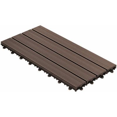 Klickfliesen WPC-Terrassendielen Royal Dunkelbraun 60 x 30 cm