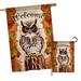 Breeze Decor Owl Watching Garden Friends Birds 2-Sided Polyester 40 x 28 in. Flag Set in Brown | 40 H x 28 W in | Wayfair