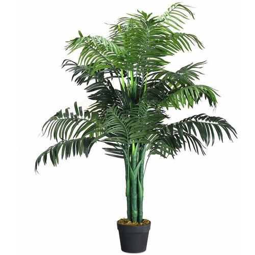 Kunstpflanze 110cm mit Basistopf, Palme künstlich Kunstbaum Zimmerpalme Zimmerpflanze Dekopflanze