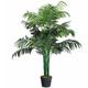 Costway - Kunstpflanze 110cm mit Basistopf, Palme künstlich Kunstbaum Zimmerpalme Zimmerpflanze