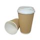 We Can Source It Ltd – 16oz Disposable Kraft Ripple Paper Cups with Lids – Insulated Brown Paper Cups with 3 Ply Construction – 100% Compostable – For Tea, Coffee, Hot Drinks – 1000Pc