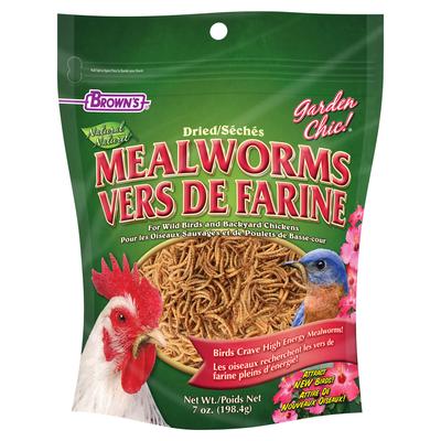 Brown's Natural Dried Mealworms for Birds, 7 oz.