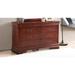 Glory Furniture Vernon 6 Drawer 57" W Double Dresser Wood in Brown/Green | 33 H x 57 W x 16 D in | Wayfair G2100-D