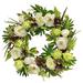 Canora Grey 28" Faux Peony Artichoke Wreath in White | 28 H x 28 W x 5 D in | Wayfair 48C11FC74FD84DABAD7C776F58BCE016