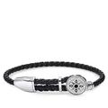 Thomas Sabo Unisex-Lederarmband Kreuz 925er Sterlingsilber geschwärzt A1861-949-11-L25v