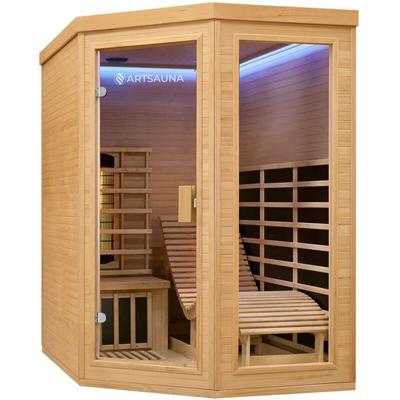 Infrarotkabine Esbjerg – Triplex-Heizsystem Infrarotsauna - 2 Personen – LED-Farblicht, digitale