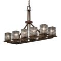 Justice Design Group Wire Glass 42 Inch 10 Light Chandelier - WGL-8650-15-GRCB-NCKL