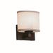 Justice Design Group Textile 8 Inch Wall Sconce - FAB-8427-30-WHTE-DBRZ-LED1-700