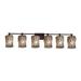 Justice Design Group Wire Glass 49 Inch 6 Light Bath Vanity Light - WGL-8426-10-SWCB-DBRZ-LED6-4200