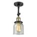 Innovations Lighting Bruno Marashlian Small Bell 5 Inch 1 Light Semi Flush Mount - 201F-BAB-G54-LED