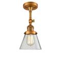 Innovations Lighting Bruno Marashlian Small Cone 6 Inch 1 Light Semi Flush Mount - 201F-BB-G62-LED