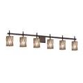 Justice Design Group Wire Glass 48 Inch 6 Light Bath Vanity Light - WGL-8416-10-SWCB-CROM-LED6-4200