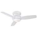 Minka Aire Traditional Concept Outdoor Rated 44 Inch Flush Mount Fan with Light Kit - F593L-WH