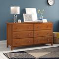 Three Posts™ Faringdon 6 Drawer 59" W Solid Wood Double Dresser Wood in Brown/Green | 31.25 H x 59 W x 19.25 D in | Wayfair