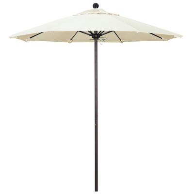California Umbrella ALTO 758 SUNBRELLA 1A Venture 7 1/2' Round Push Lift Umbrella with 1 1/2" Bronze Aluminum Pole - Sunbrella 1A Canopy - Canvas Fabric
