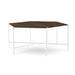 Joe Ruggiero Collection Athena Coffee Table Metal in White/Brown | 18 H x 43.38 W x 43.38 D in | Wayfair JR001-94-Maple-CA