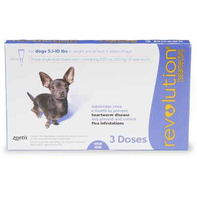Revolution Topical Solution for Dogs 5.1-10 lbs, 3 Month Supply, 3 CT