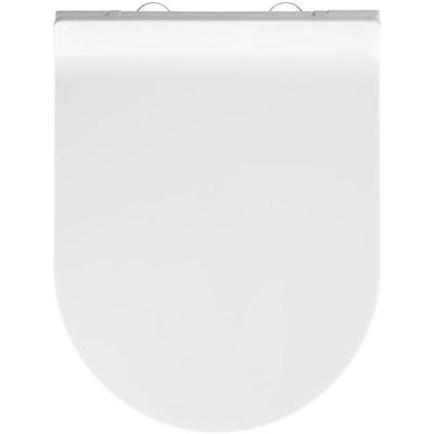Premium WC-Sitz Habos, Thermoplast weiß, mit Absenkautomatik, Weiß, Thermoplast weiß , Edelstahl