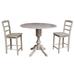 Alcott Hill® Aquin 3 - Piece Counter Height Drop Leaf Solid Wood Dining Set Wood in Gray/Brown | 36.3 H in | Wayfair