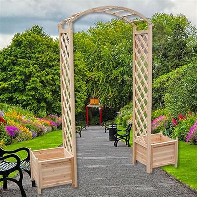 Rosenbogen Pergola Torbogen Rankhilfe Spalier Blumenkübel Rankgitter Holz