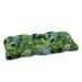 Bay Isle Home™ Leaf Jungle Wicker Indoor/Outdoor Loveseat/Sofa Cushion Polyester in Blue/Green | 5 H x 44 W x 19 D in | Wayfair