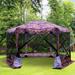 Outsunny 11.5 Ft. W x 11.5 Ft. D Fiberglass Patio Gazebo Plastic/Soft-top in Black | 90 H x 139.2 W x 139.2 D in | Wayfair A20-103MX