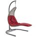 Landscape Hanging Chaise Lounge Outdoor Patio Swing Chair - East End Imports EEI-2952-LGR-RED