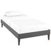 Tessie Twin Fabric Bed Frame with Squared Tapered Legs MOD-5895-GRY