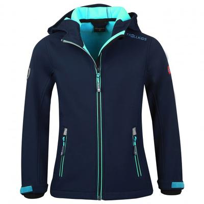 Trollkids - Girl's Trollfjord Jacket - Softshelljacke Gr 140 blau