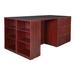 Legacy Stand Up Desk/ 3 Lateral File Quad w/ Bookcase End in Mahogany - Regency LSSD3LF8546MH