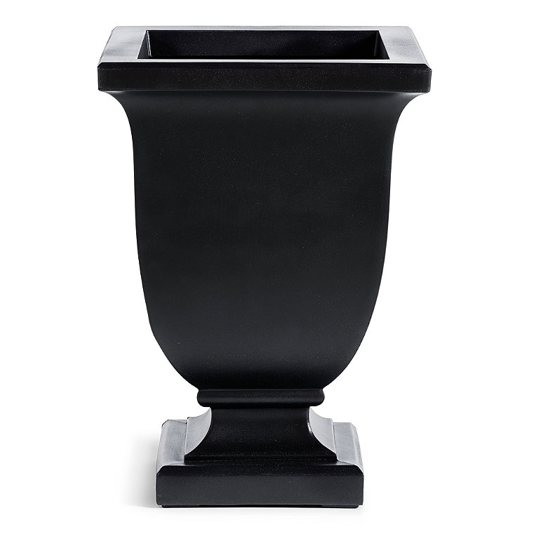 Augusta Easy-Care Pedestal Planter - Black, 26"H/Black - Grandin Road